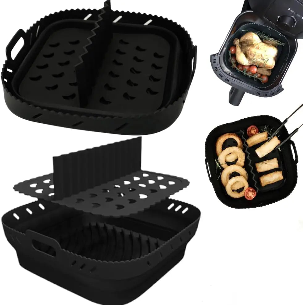Square Silicone Air Fryer Liner with Divider