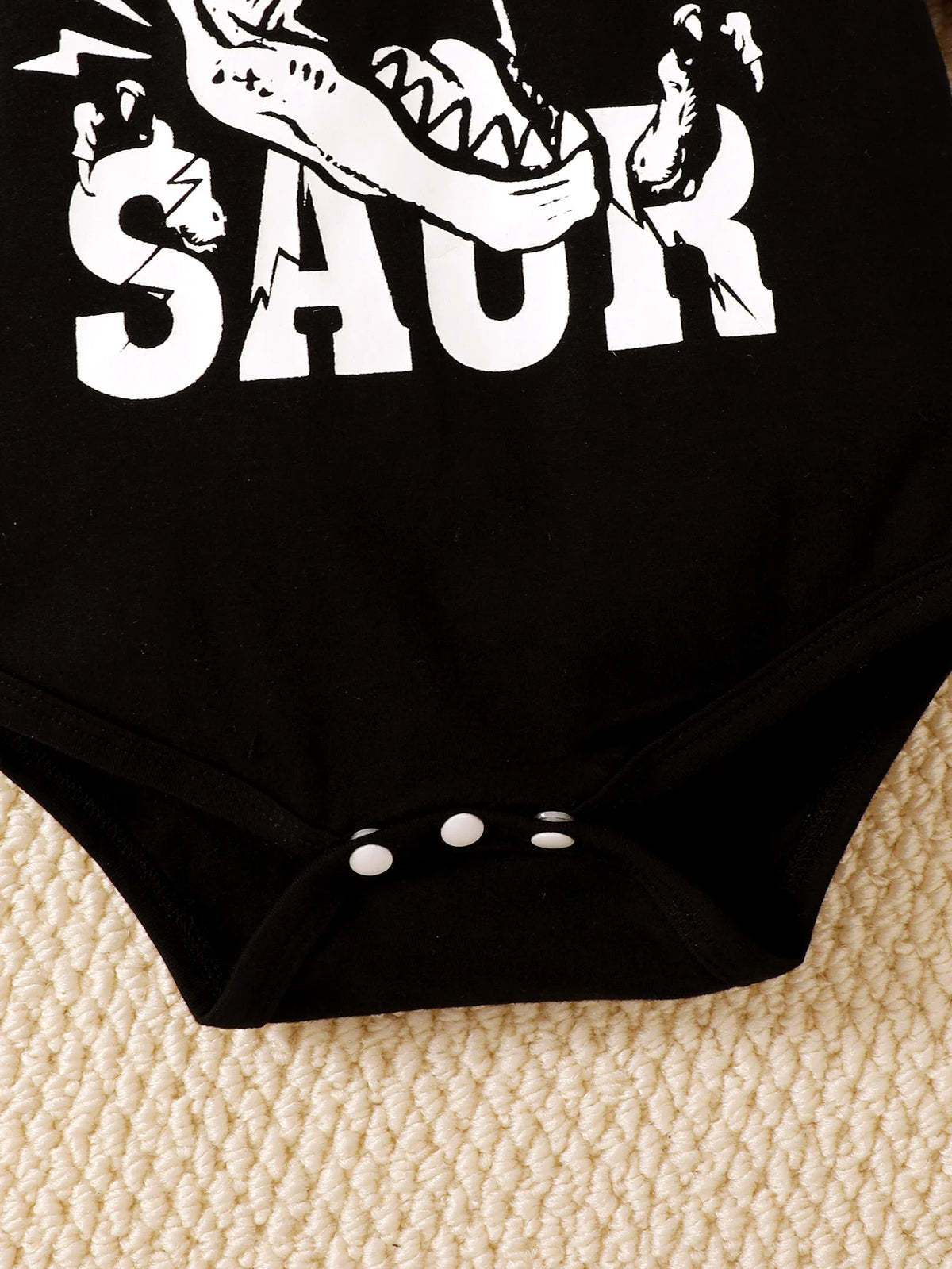 Baby Dinosaur-Print Hooded Top and Pants Set