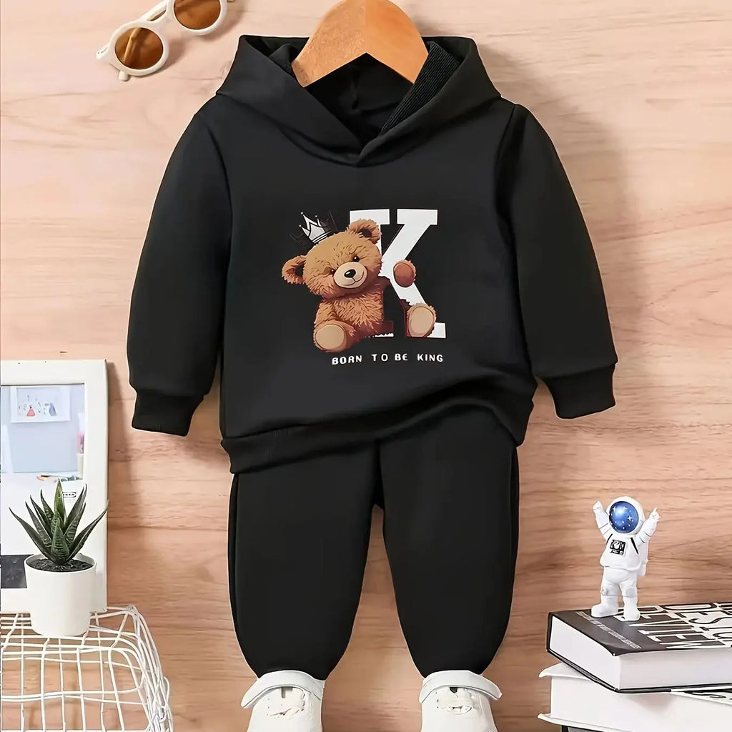 Baby Cartoon Fleece Hoodie and Pants Set