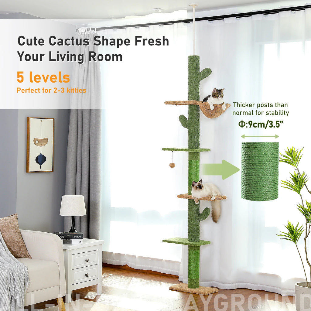 Five-Tier Cactus Floor-to-Ceiling Cat Tree