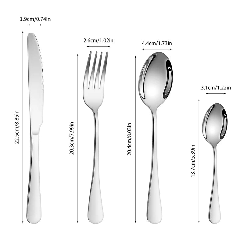 Round-Handle Stainless Steel Flatware, Assorted Packs