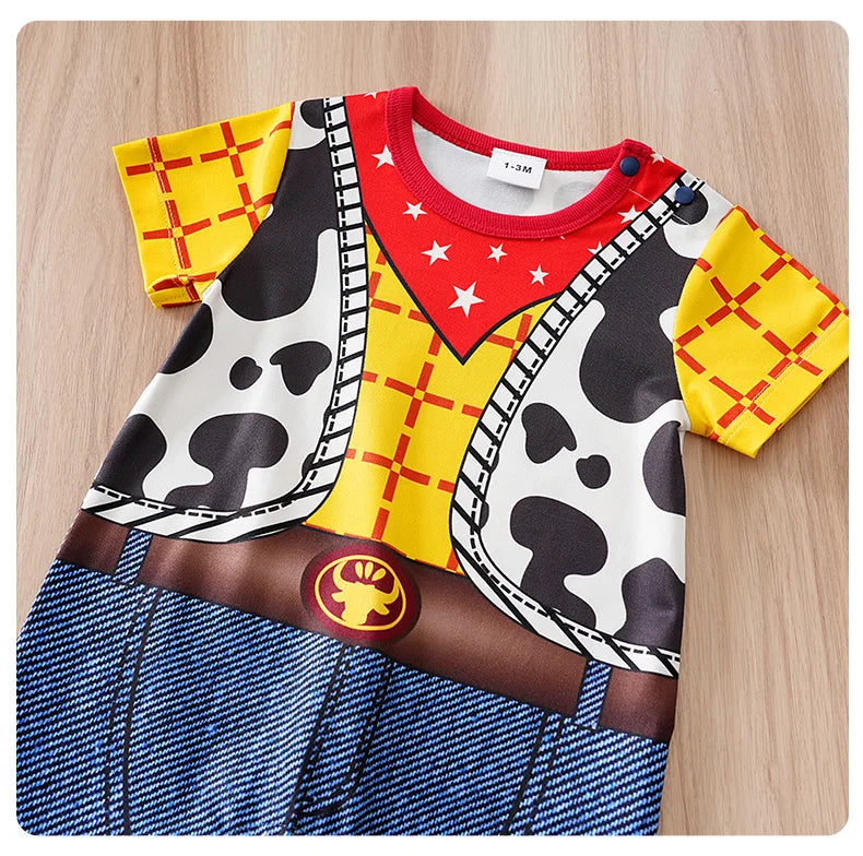 Baby Short-Sleeve Romper — Yellow