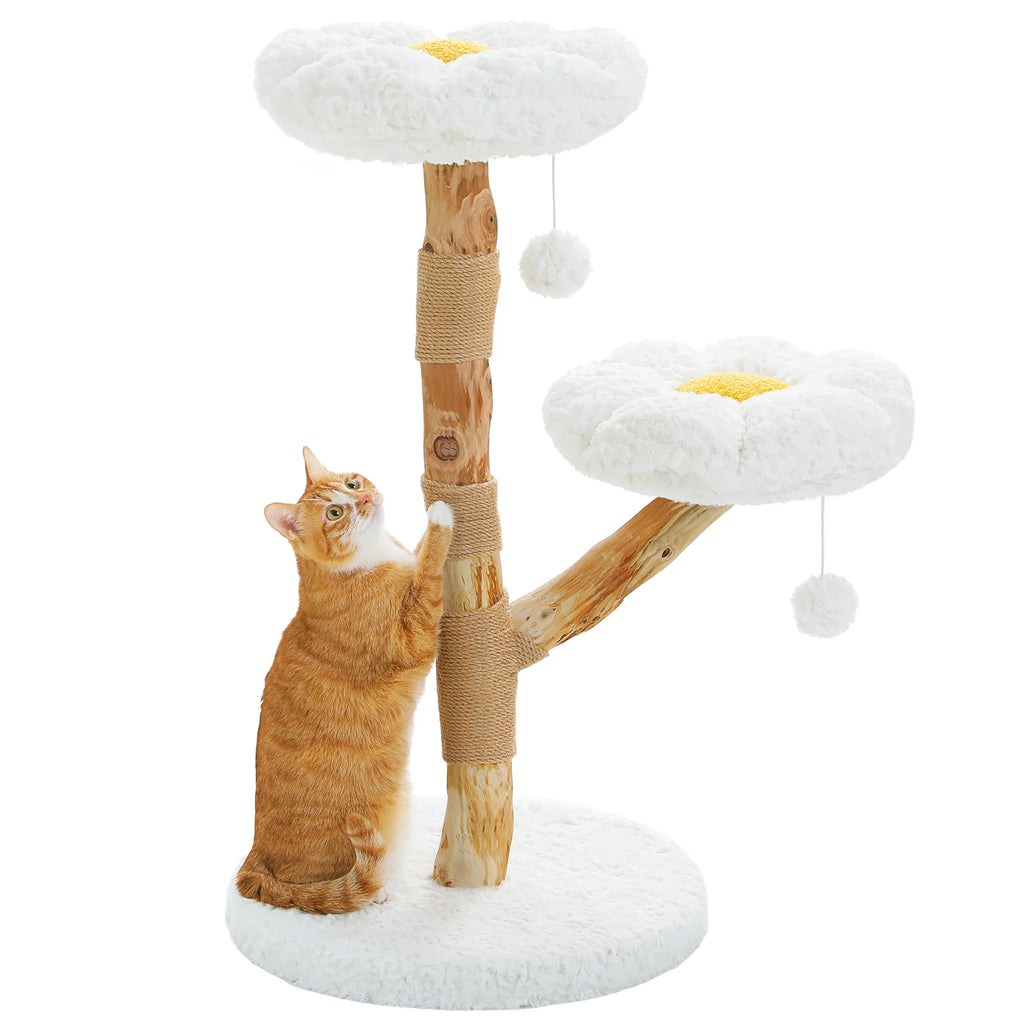 92cm Flower Cat Tree with Two Perches
