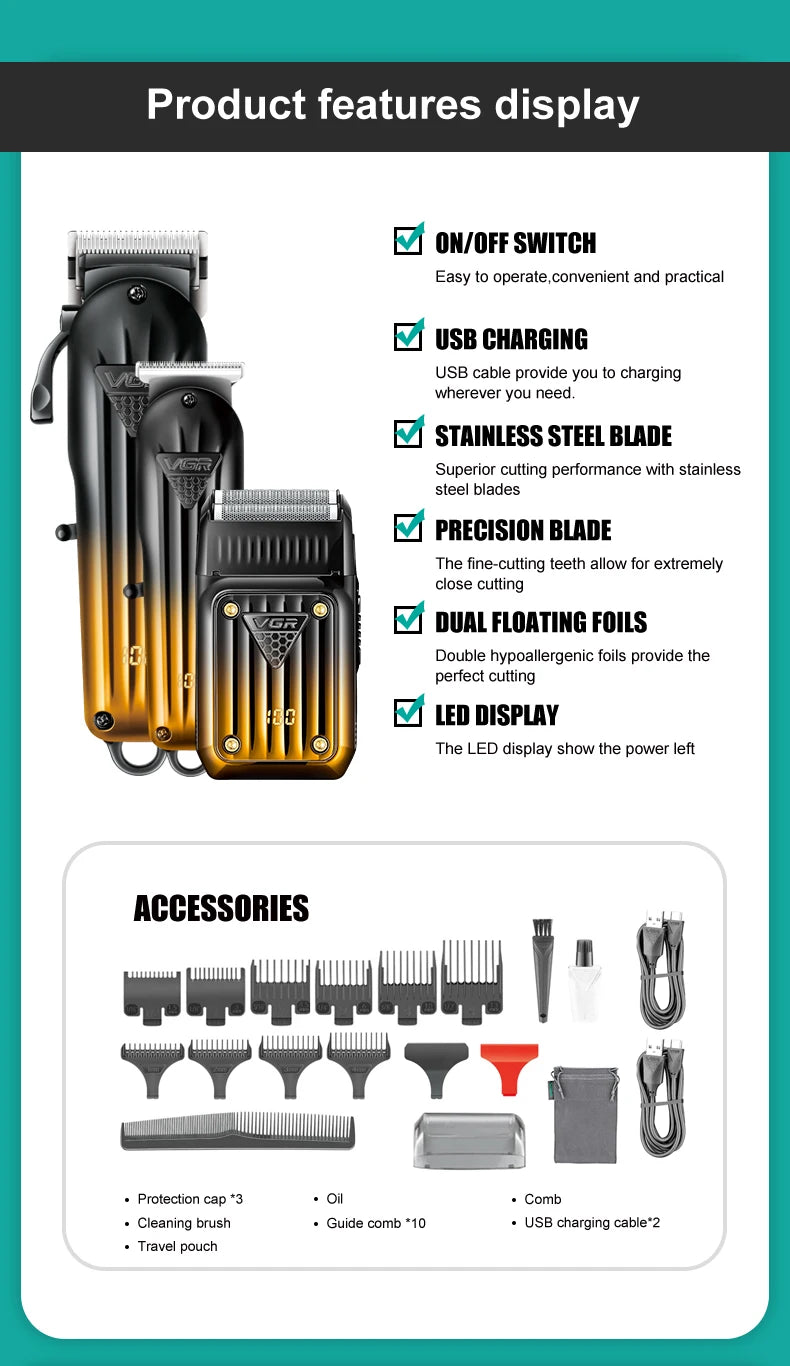 VGR 644 Rechargeable Hair Clipper & Trimmer