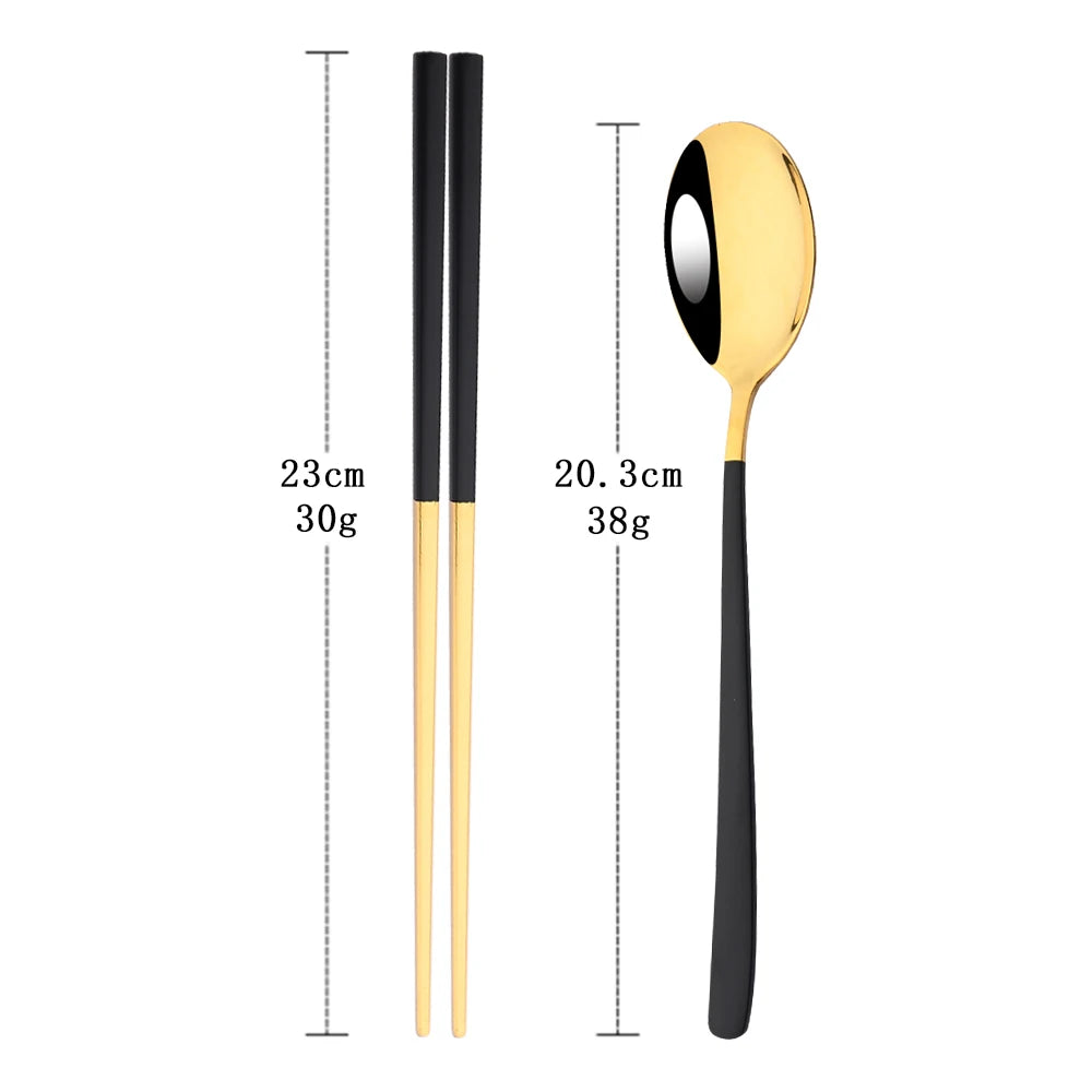 PINKTEN Spoons and Chopsticks — 10 Pieces