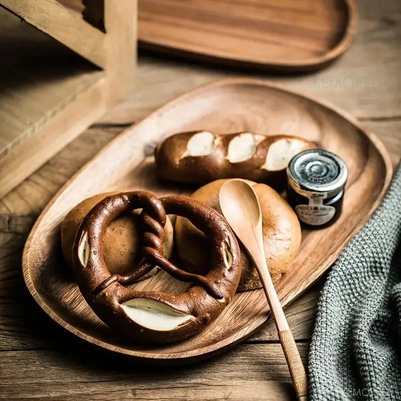 KEMORELA Solid Wood Serving Plates and Trays