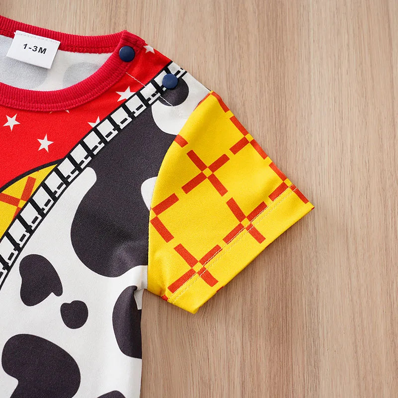 Baby Short-Sleeve Romper — Yellow