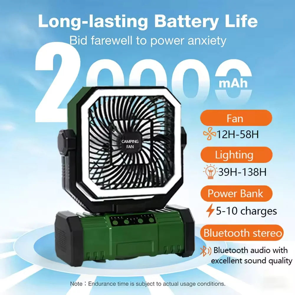 Rechargeable Clip-On Portable Fan with LED Light