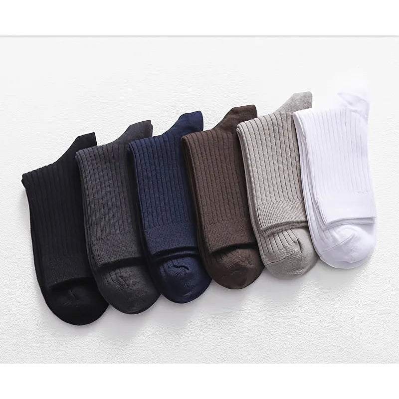 Men's Mid-Calf Casual Socks – 5 Pairs