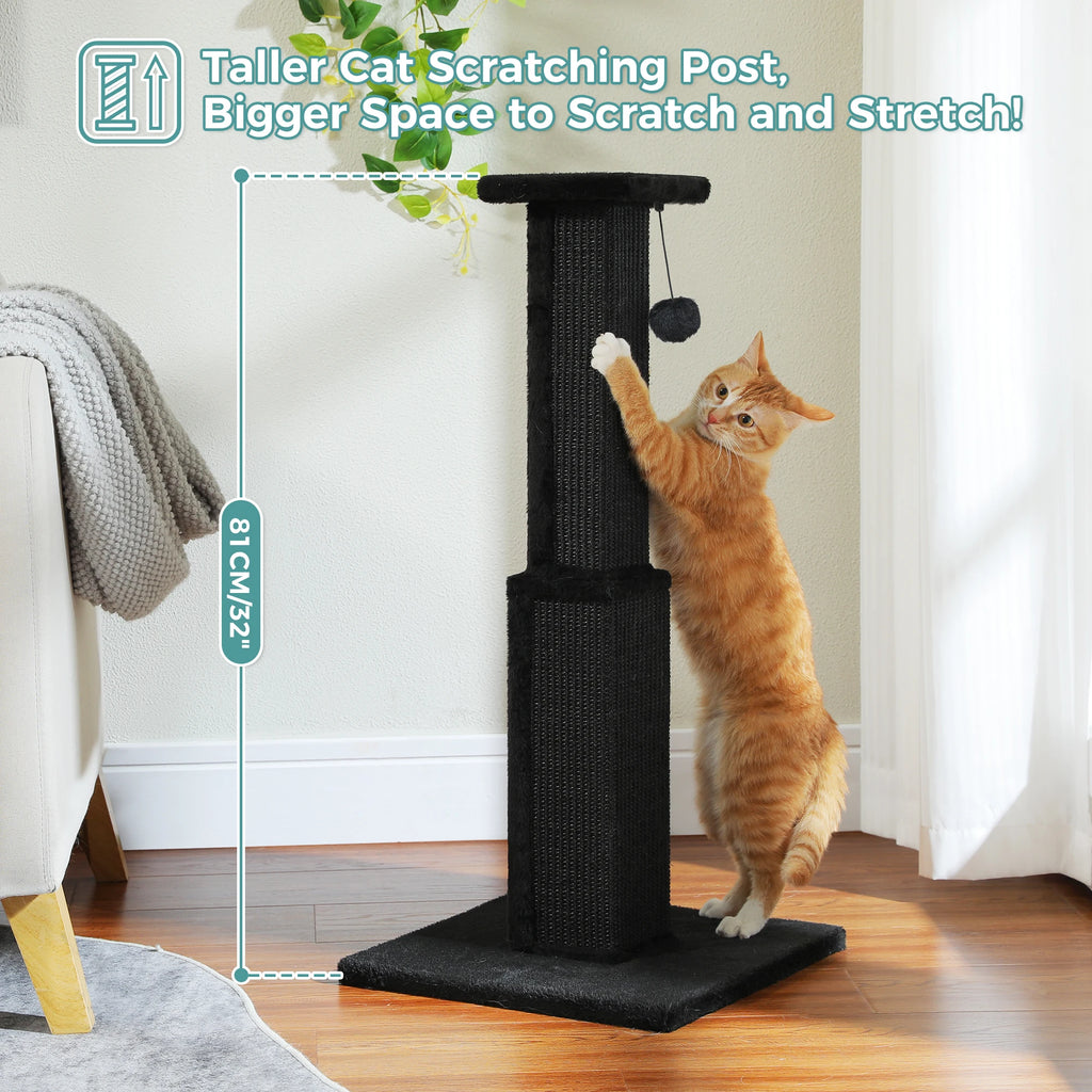 Tall Sisal Cat Scratching Post with Dangling Ball