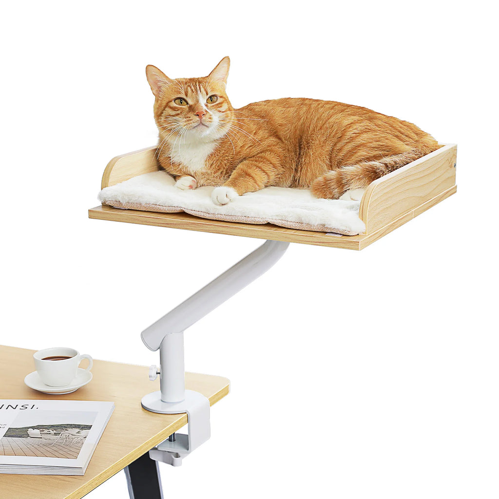 360° Rotating Desk-Mounted Cat Bed