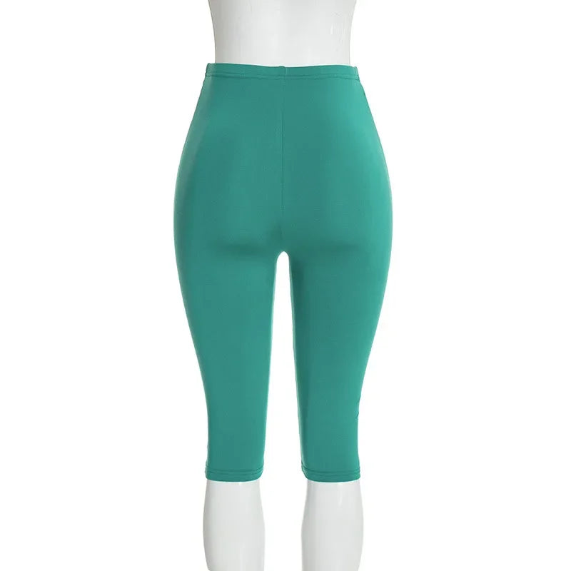 Women's Draped V-Neck Crop Top and Capri Set