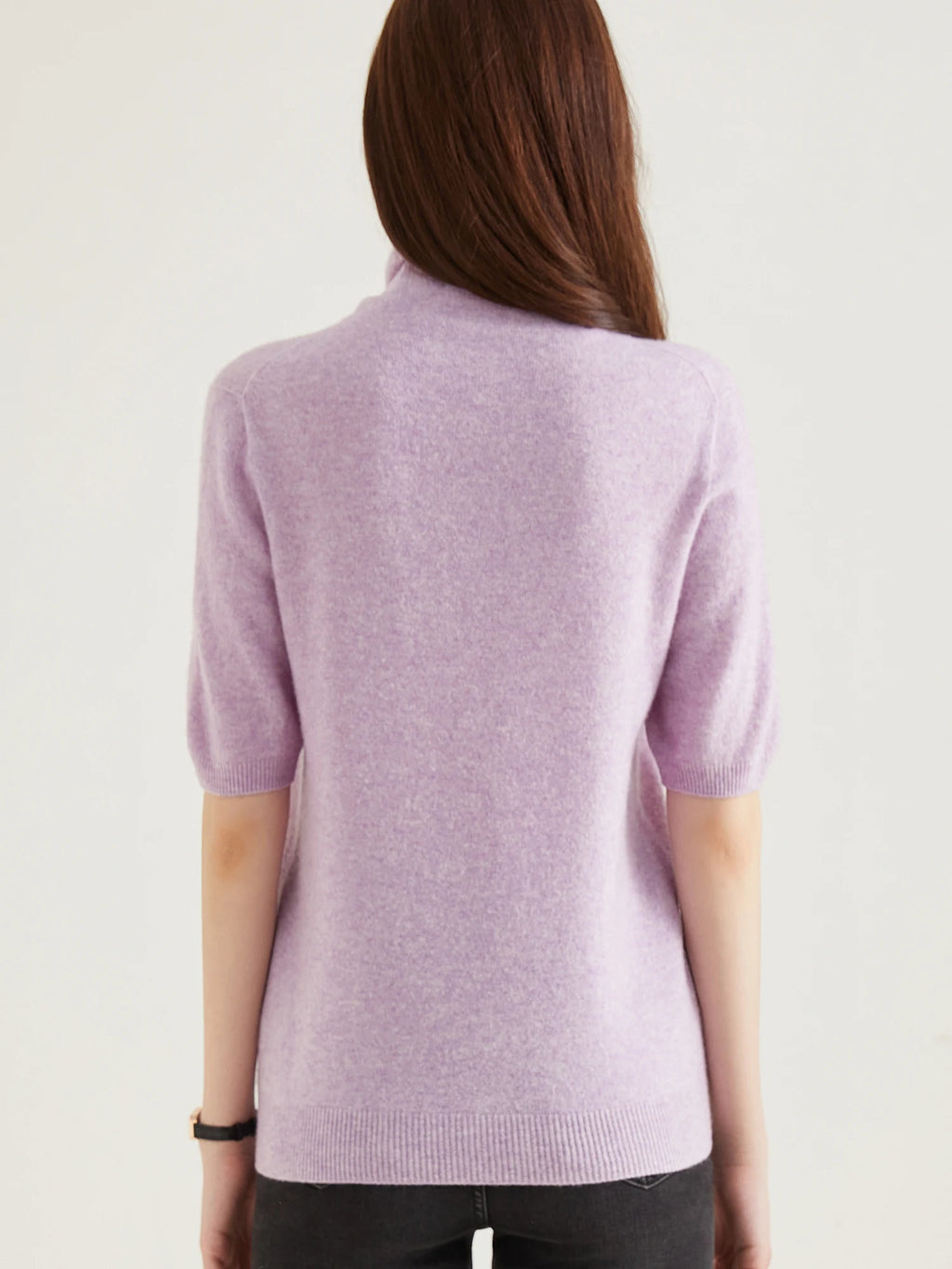 Women's Knit Tops Short Sleeve Fashion Women Sweaters New 100% Merino Wool Knitwears Vintage Sweater Turtleneck Pullover Clothes Dsers