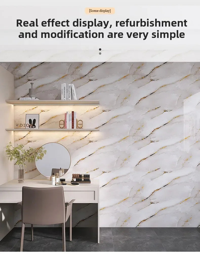 Marble-Style Peel-and-Stick Decorative Floor Tiles