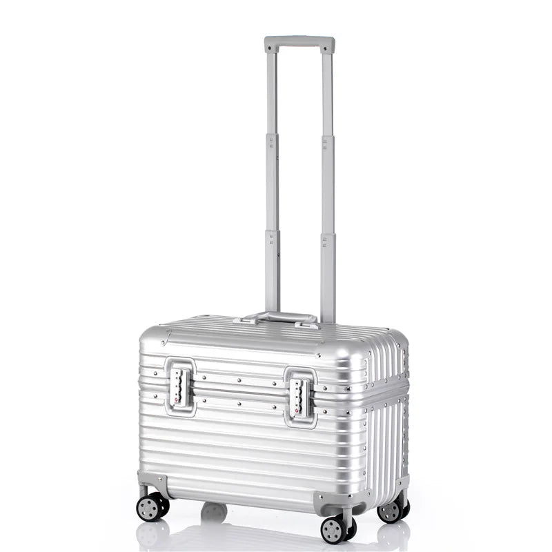 Bunnyfly 18/20-Inch Aluminum Alloy Magnesium Modern Carry-On Luggage Air Approval Aluminum Trolley Portable Cabin Size Suitcase Dsers