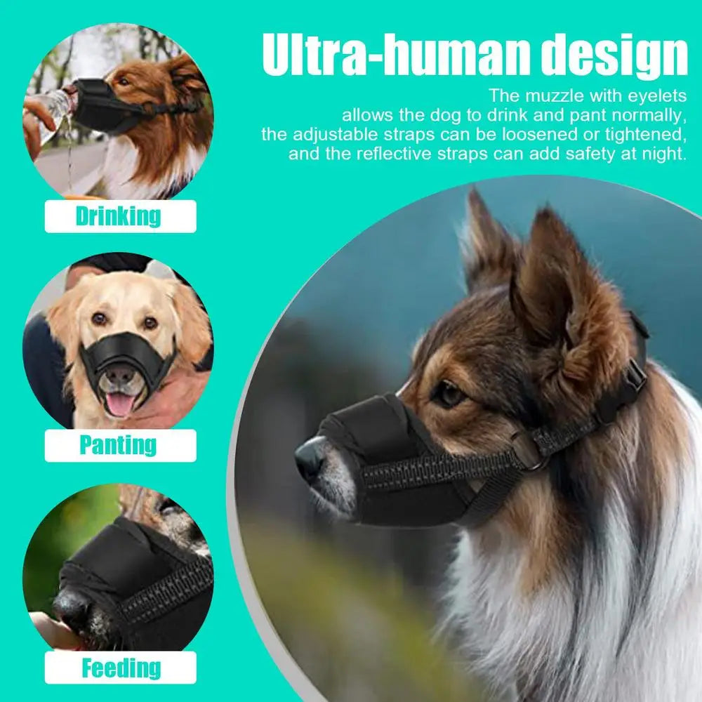 Large Dog Muzzle Adjustable Straps Breathable Soft Muzzle For Dog Biting Prevention Anti-Chaos Large Pet Anti-barking Muzzle Whispering Desires Shoppe