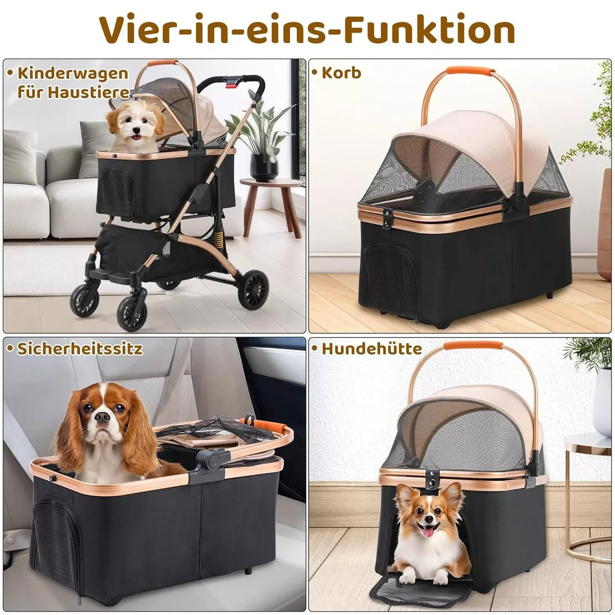 Two-in-One Folding Pet Stroller & Carrier