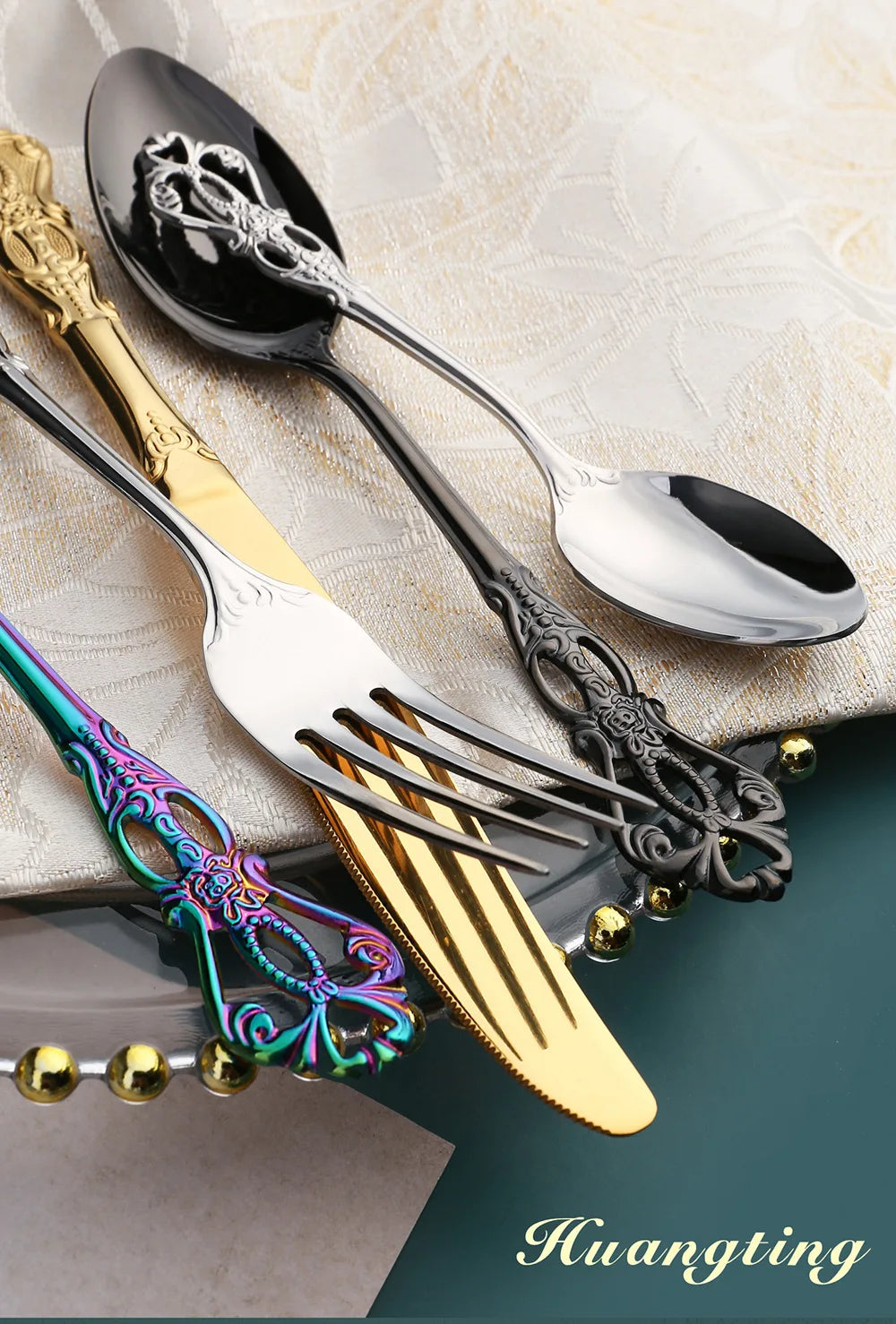 Vintage-Style Stainless Steel Flatware — Assorted Sets