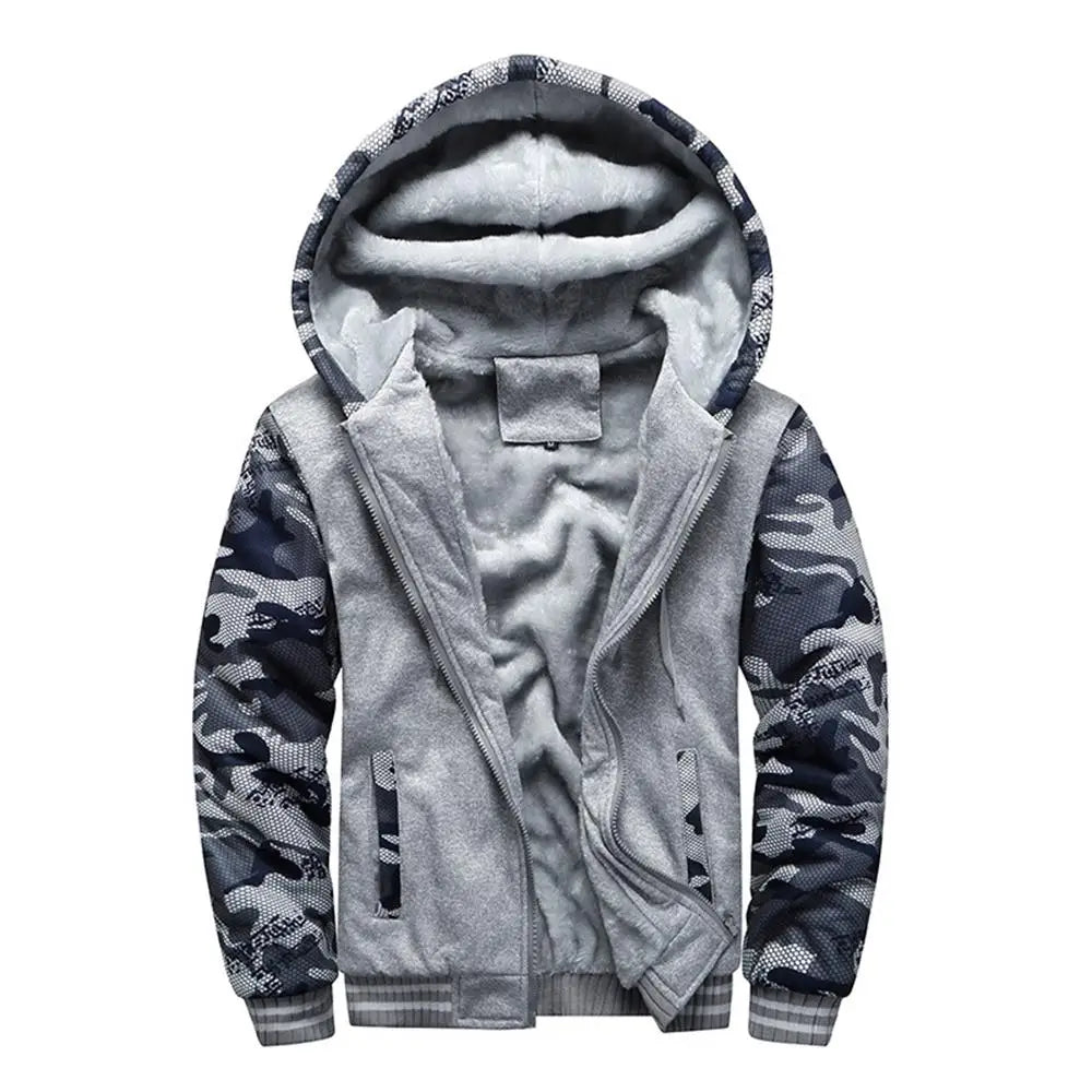 WHWR Men's Camouflage Hooded Zip-Up Jacket