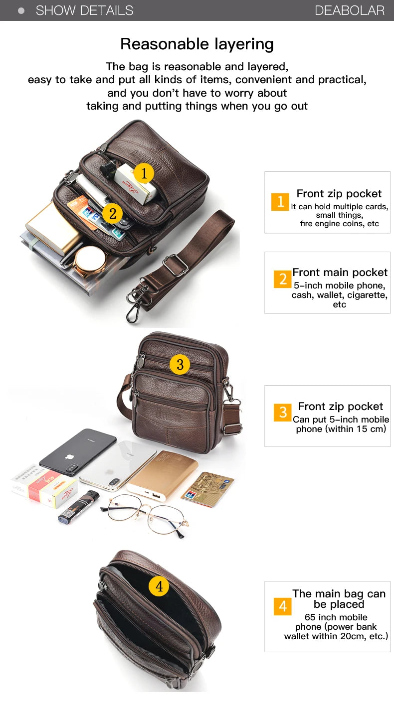 Men's Leather Crossbody Bag