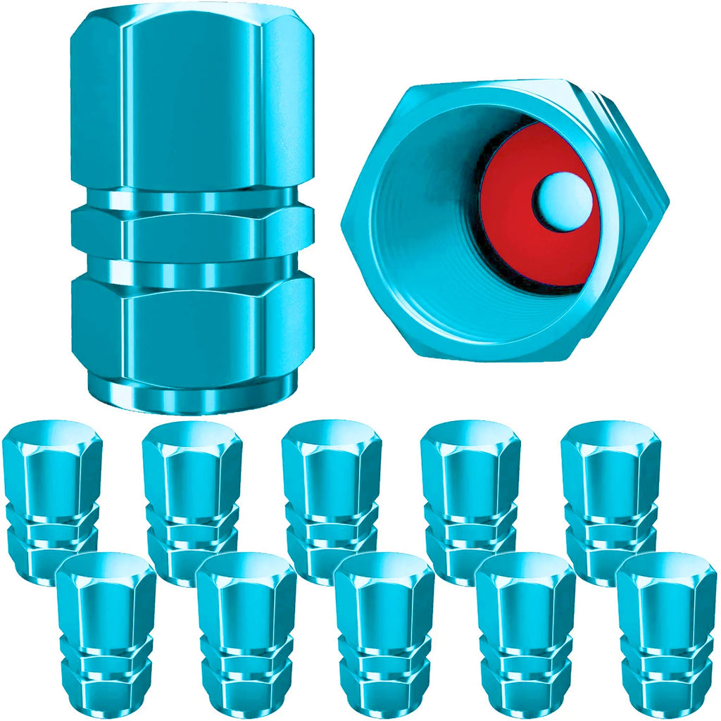 Aluminum Tire Valve Caps with Rubber Seals – Set of 4