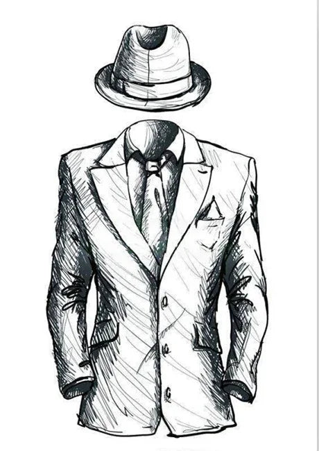 Men's Black Velvet-Look Three-Piece Suit