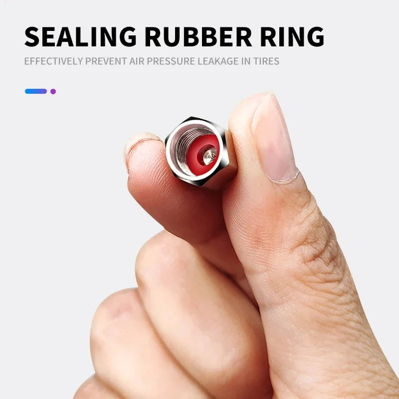 Metal Tire Valve Caps – Set of 4