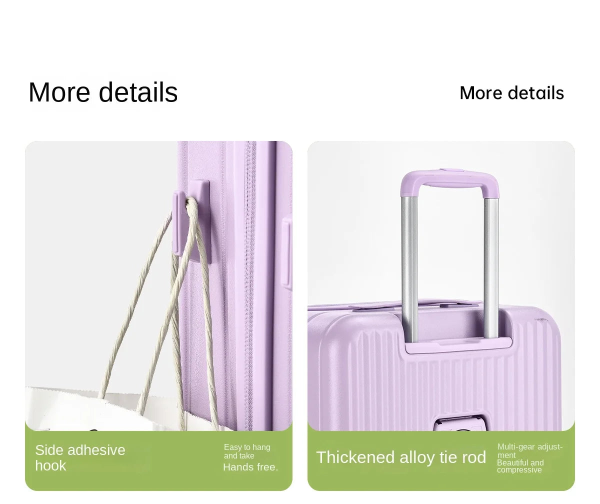 Side-Opening Lid Large Capacity Travel Suitcase Lightweight Pure PC Expandable Trolley Case 24/26/28/30inch Luggage High Quality Whispering Desires Shoppe