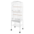 Bird Cage with Rolling Stand & Feeding Bowls