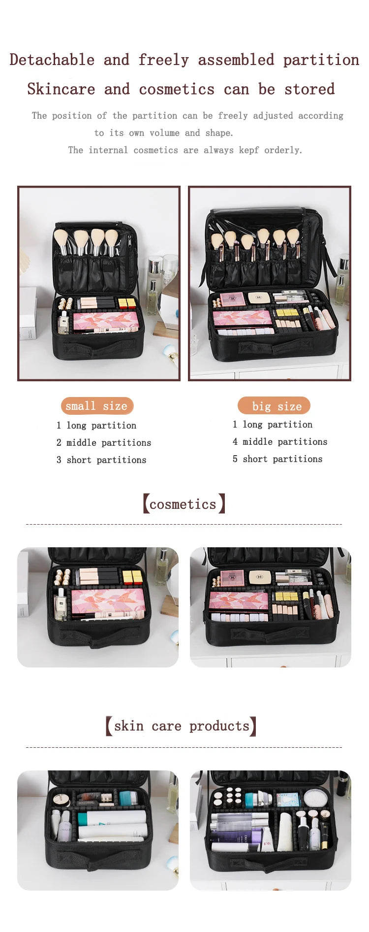 Oxford Fabric Cosmetic Organizer Case – 3 Sizes