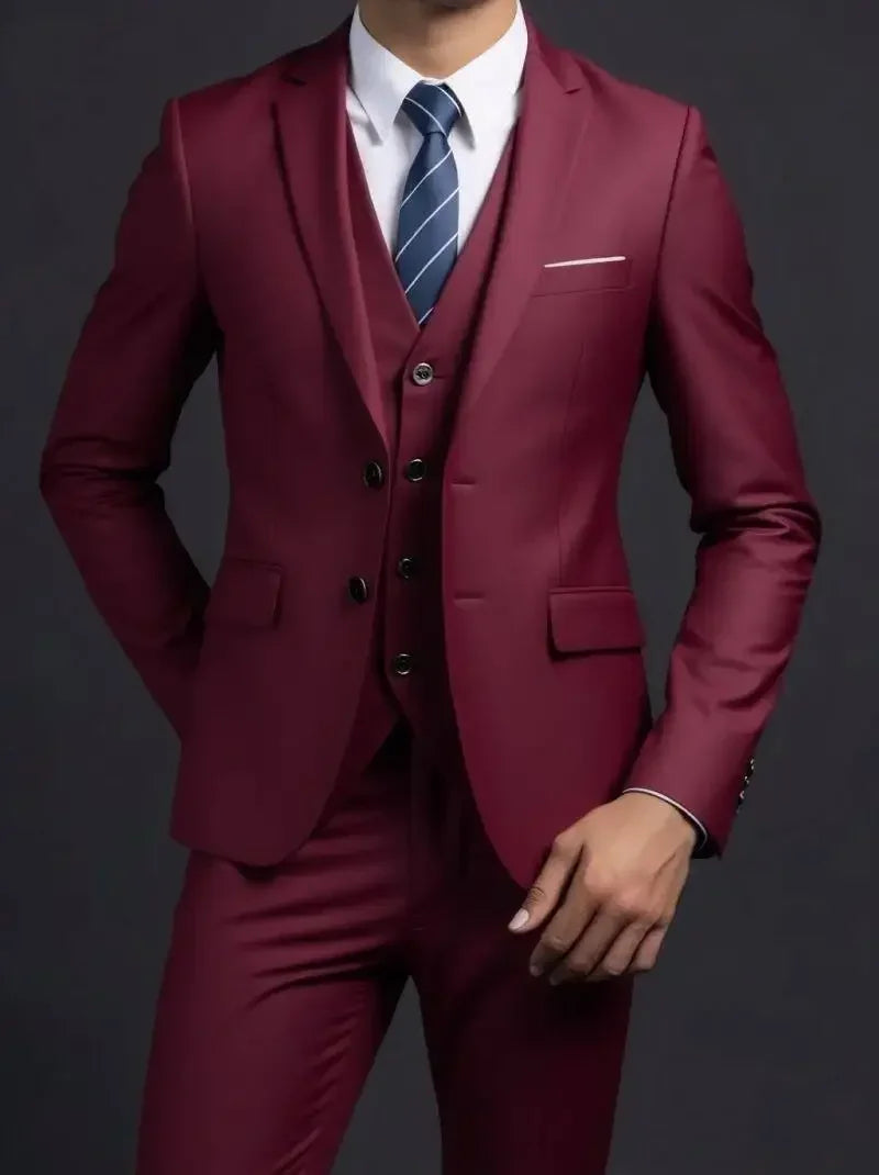 Men's Three-Piece Suit – Blazer, Vest & Trousers
