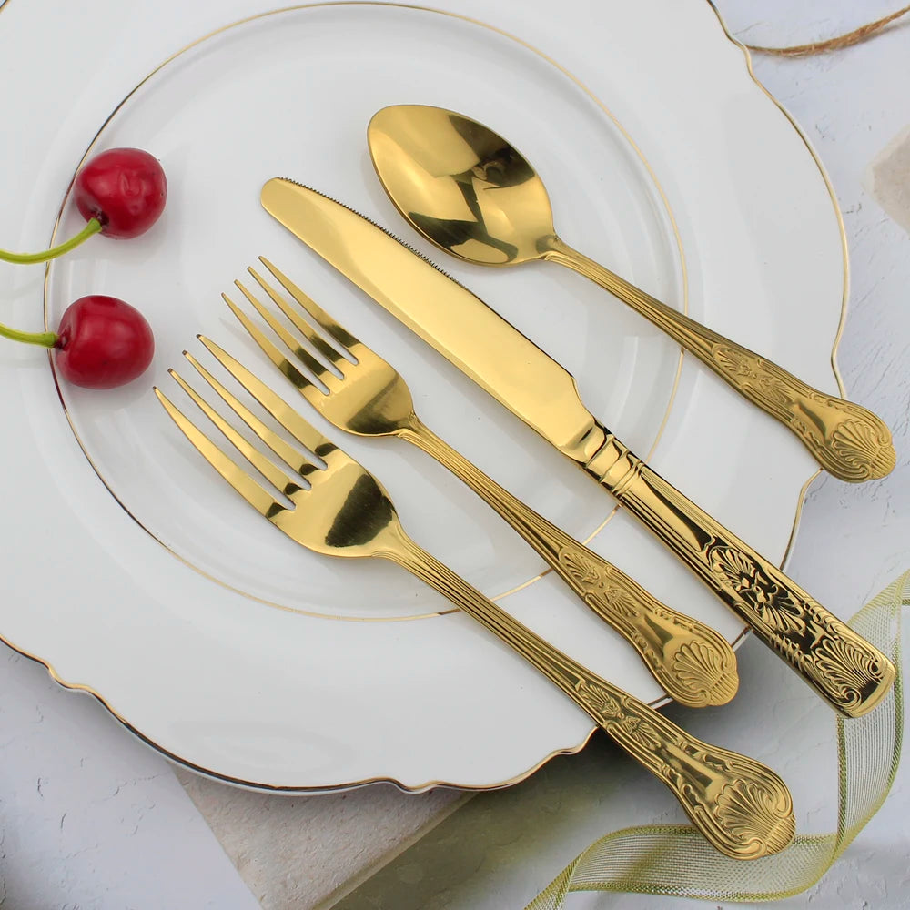 LUCF Vintage-Style Stainless Steel Flatware