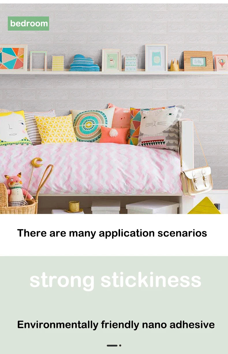 3D Brick-Style Self-Adhesive Wallpaper Roll