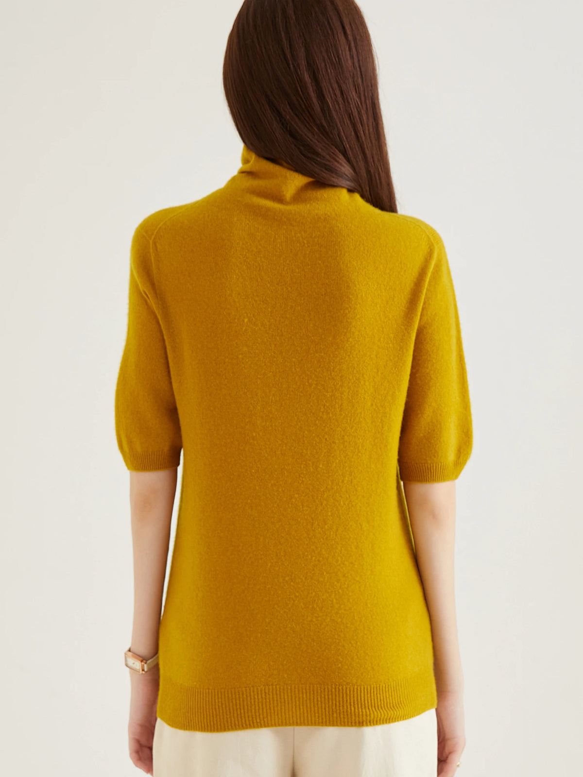 Women's Knit Tops Short Sleeve Fashion Women Sweaters New 100% Merino Wool Knitwears Vintage Sweater Turtleneck Pullover Clothes Dsers