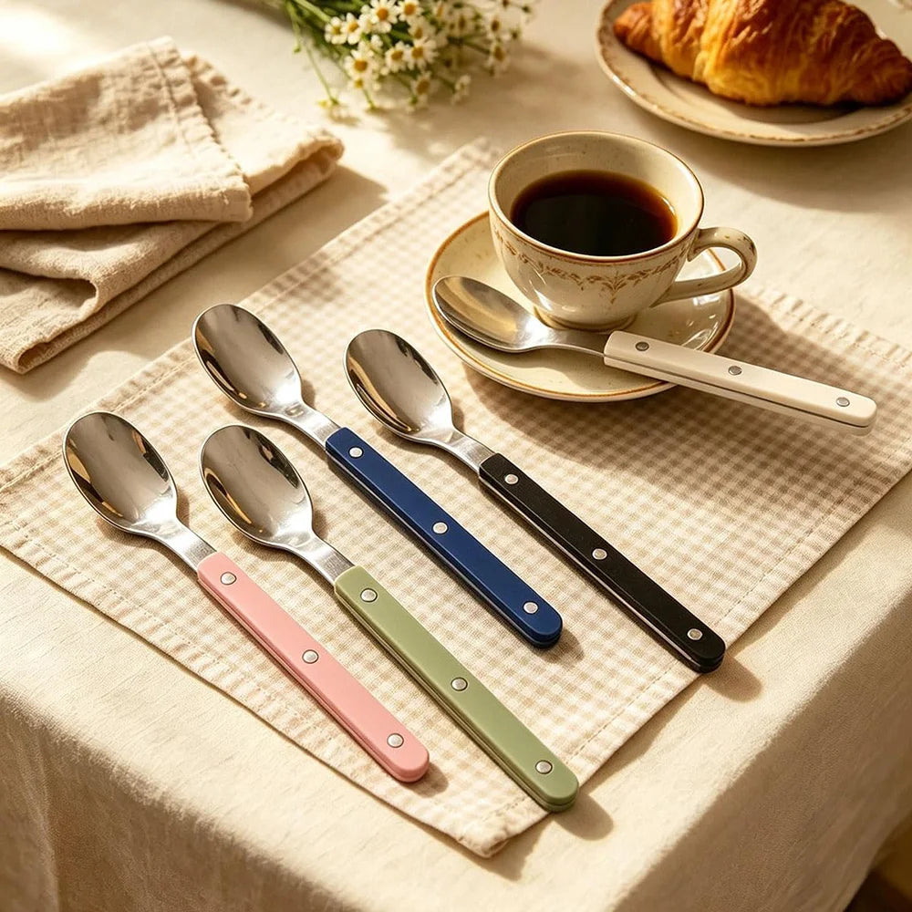 Uniturcky Stainless Steel Flatware with ABS Handles, 18 Pieces
