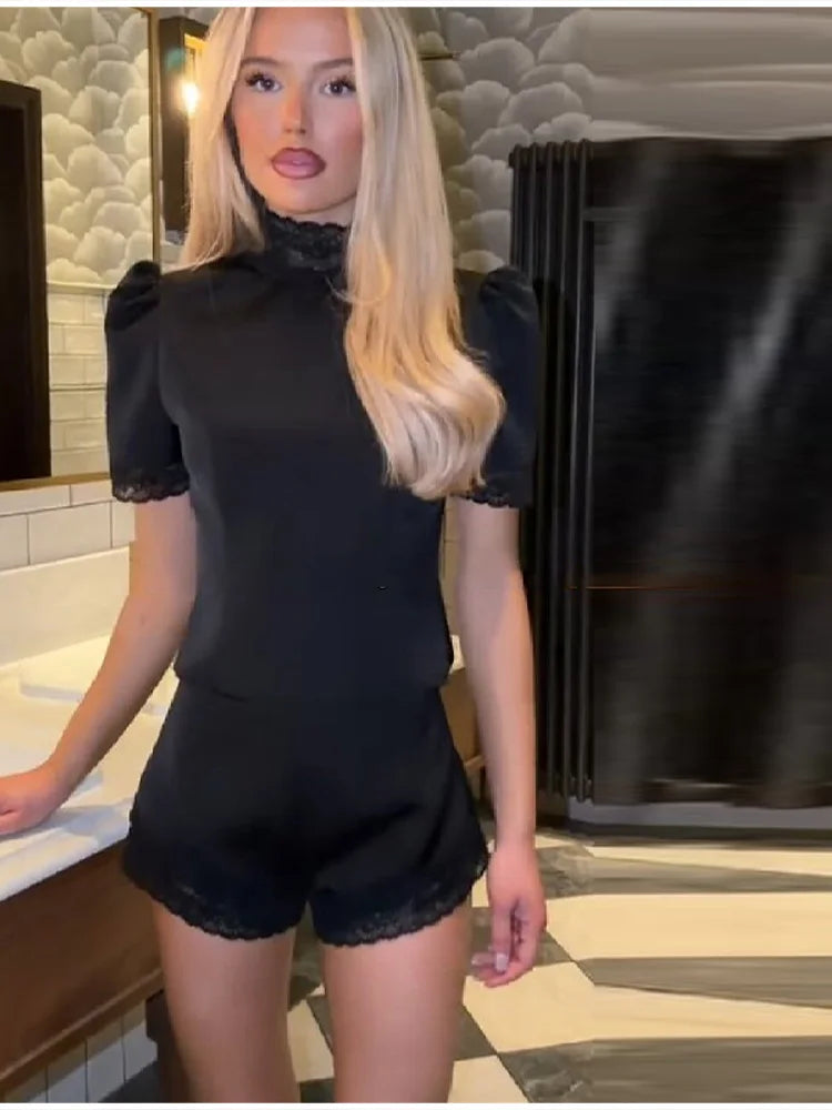Satin-Look Top & Shorts Outfit Options