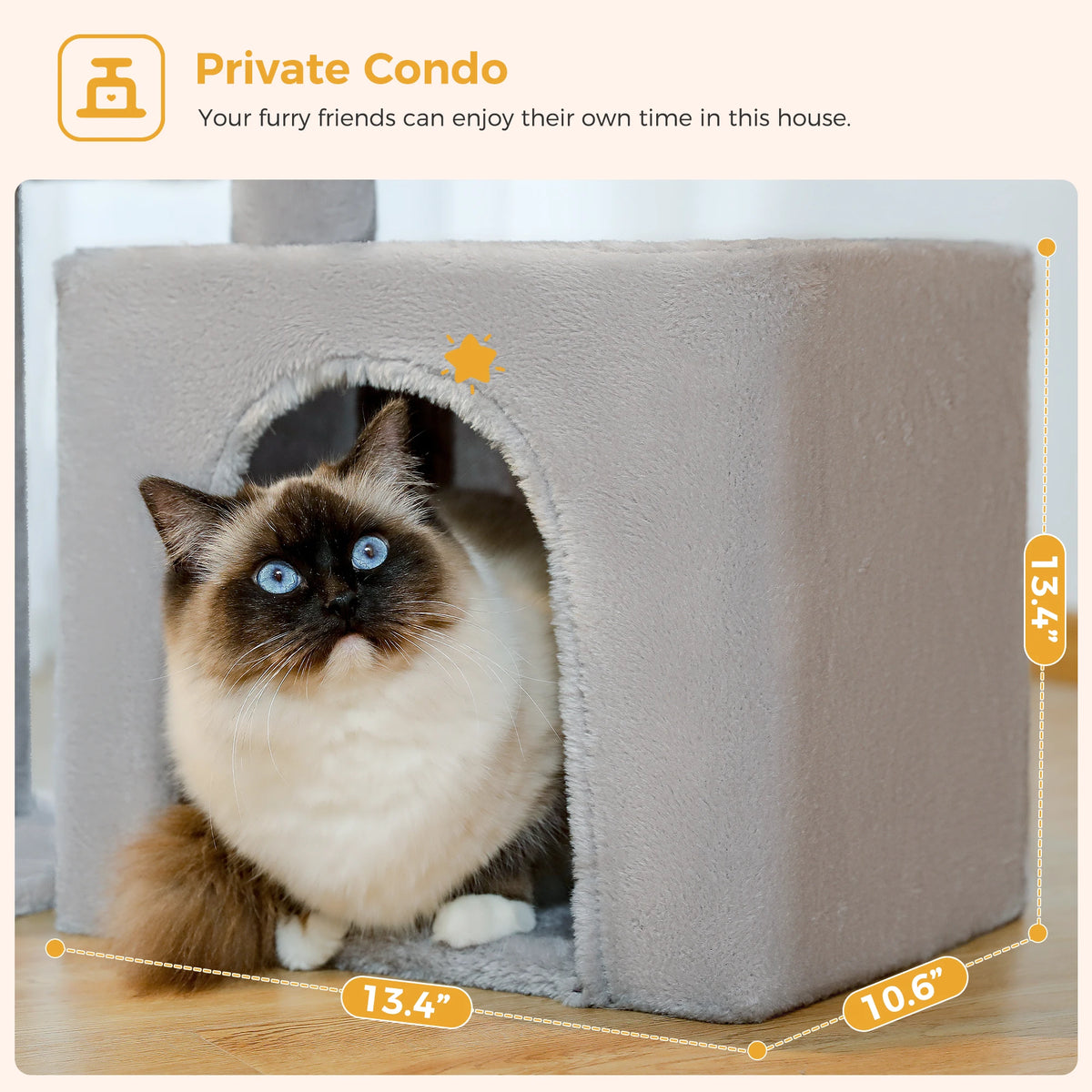 Compact Cat Tree with Removable Perch & Hammock