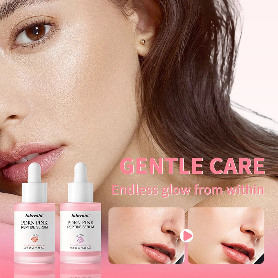 2Pcs Korean Glass Glow Skin Set, Salmon DNA PDRN Pink Peptide Serum With Niacinamide Milky Toner, Hydrating Soothing Firming Kit Dsers