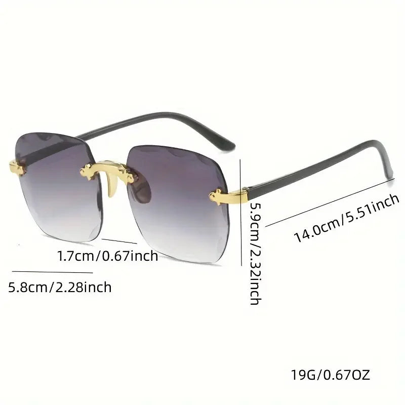 Three-Piece Rimless-Style Fashion Sunglasses Set