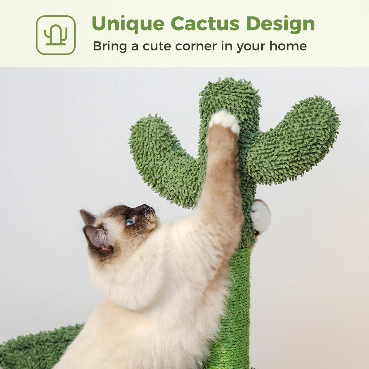 Cactus Cat Tree Small Cat Tower with Spacious Condo,Cozy Hammock,Dangling Ball,Scratching Post Cat Accessories for Indoor Cats Whispering Desires Shoppe