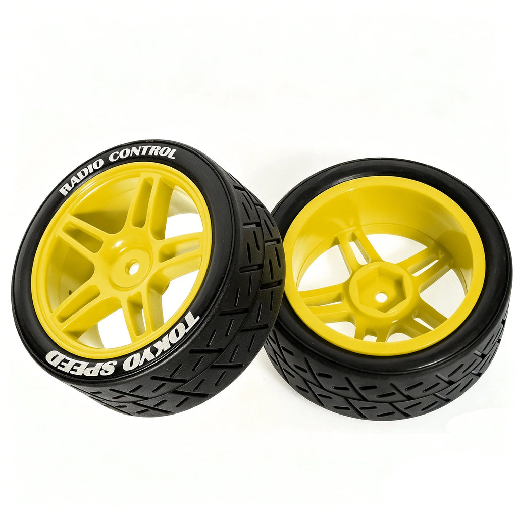 1:10 RC Car Tires & Wheels – Set of 4, 12 mm Hex