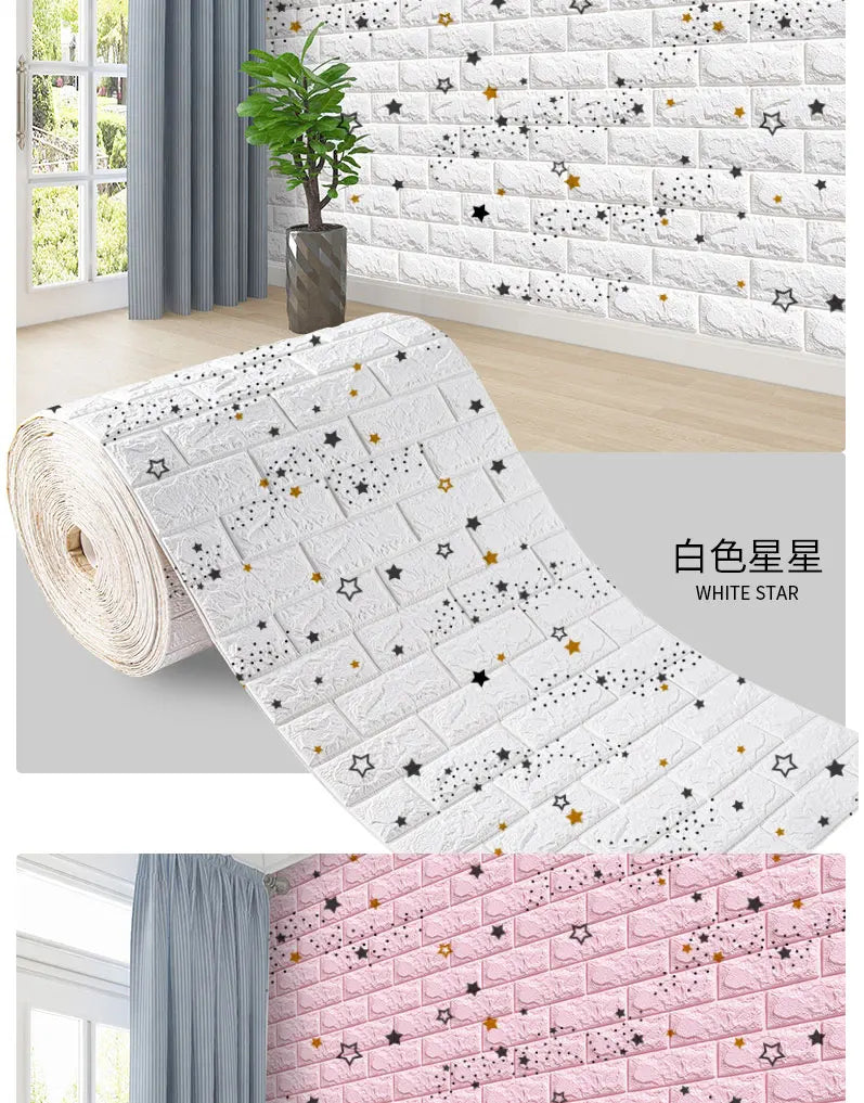 3D Self-Adhesive Foam Brick Wall Panels