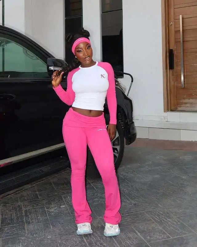 Women's Long-Sleeve Crewneck Top and Pants Set
