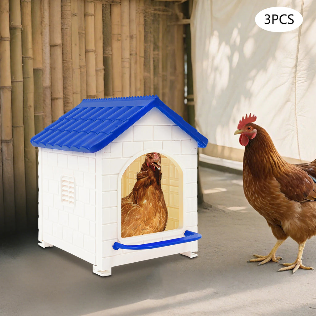 Plastic Chicken Nesting Boxes with Pads, 3-Pack