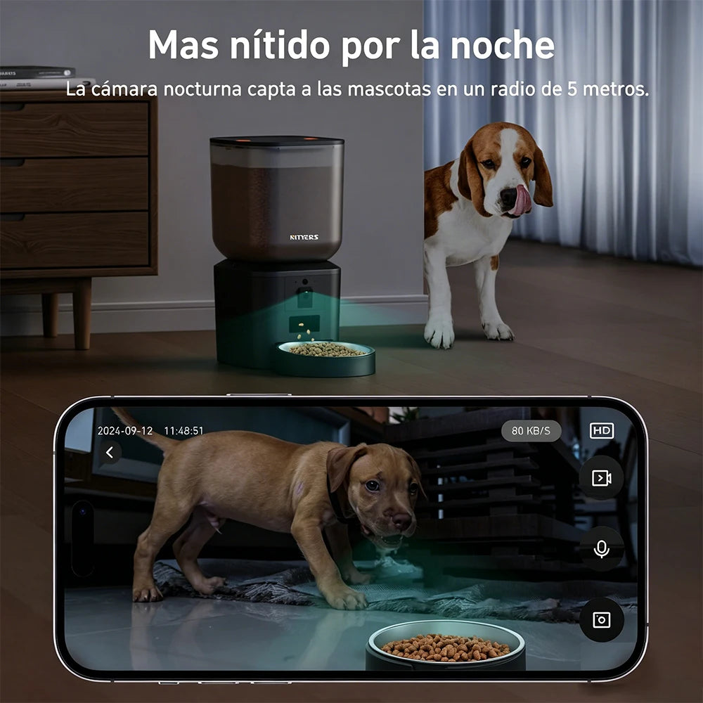 NITYERS 8L Camera Pet Feeder with WiFi