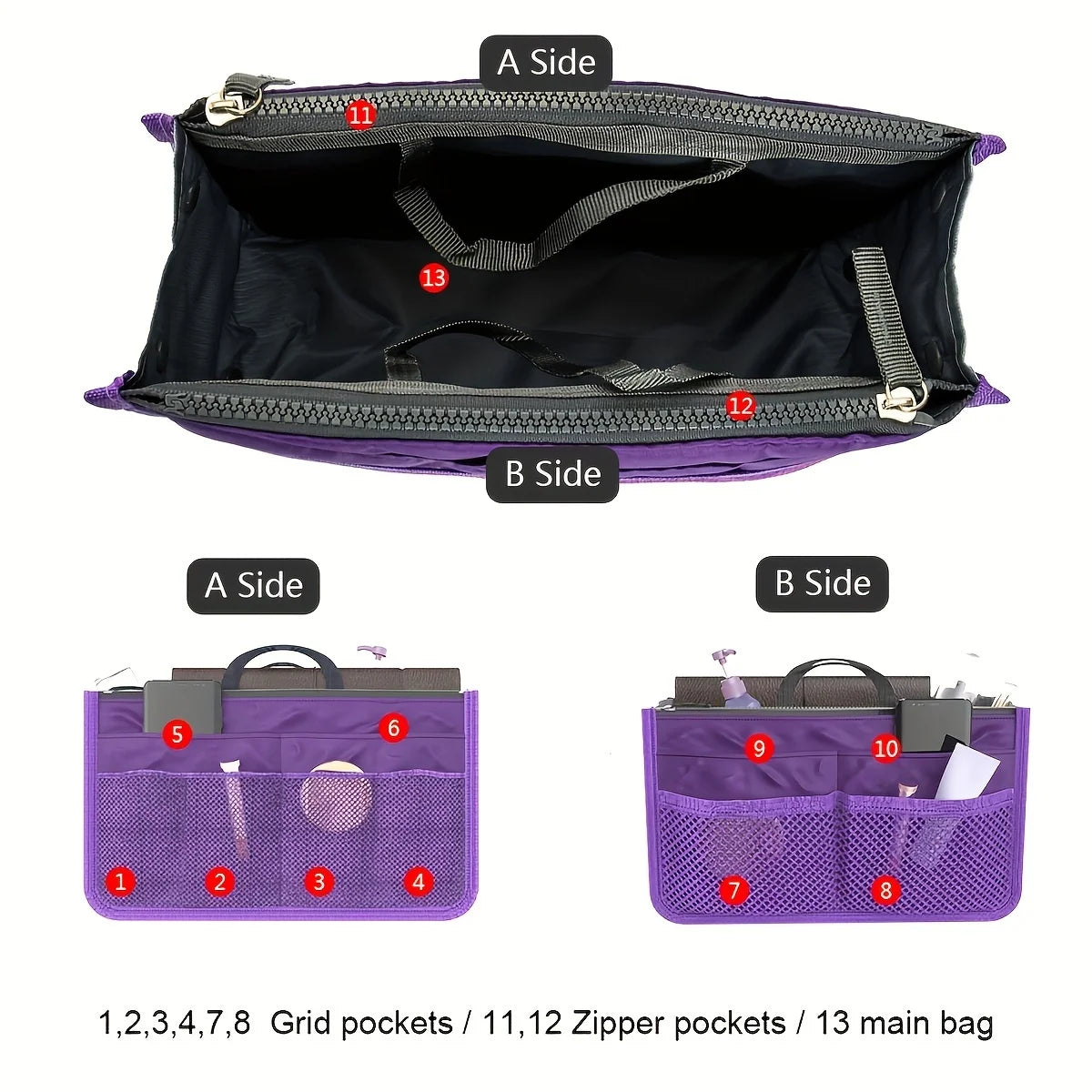 Foldable Double-Zip Toiletry Organizer