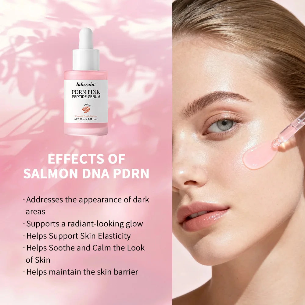 2Pcs Korean Glass Glow Skin Set, Salmon DNA PDRN Pink Peptide Serum With Niacinamide Milky Toner, Hydrating Soothing Firming Kit Dsers