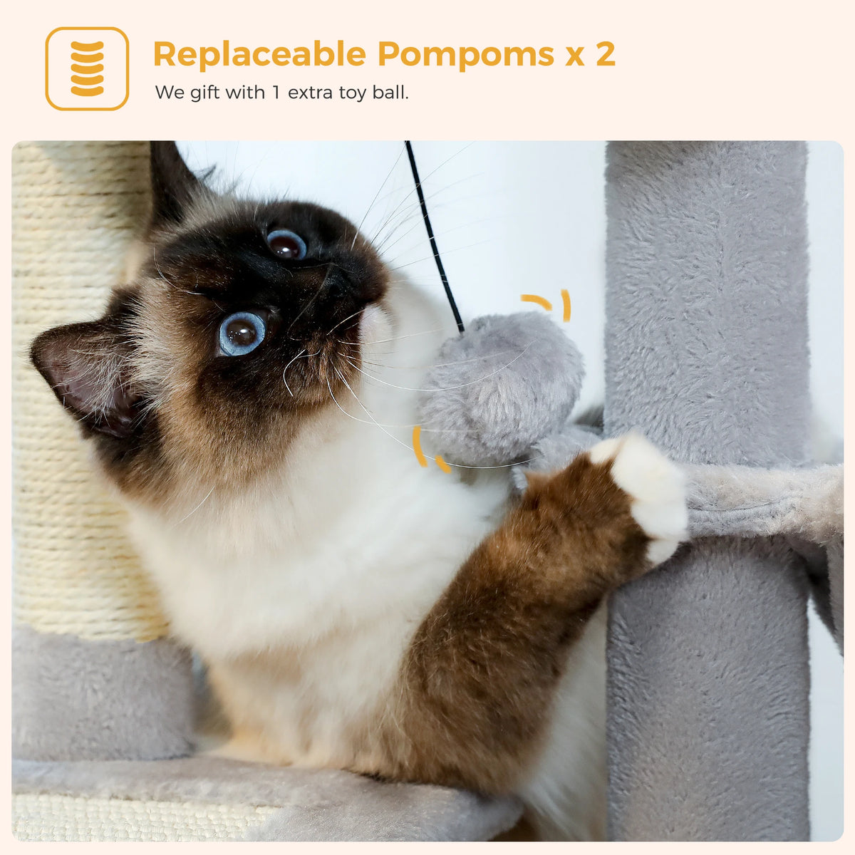 Compact Cat Tree with Removable Perch & Hammock