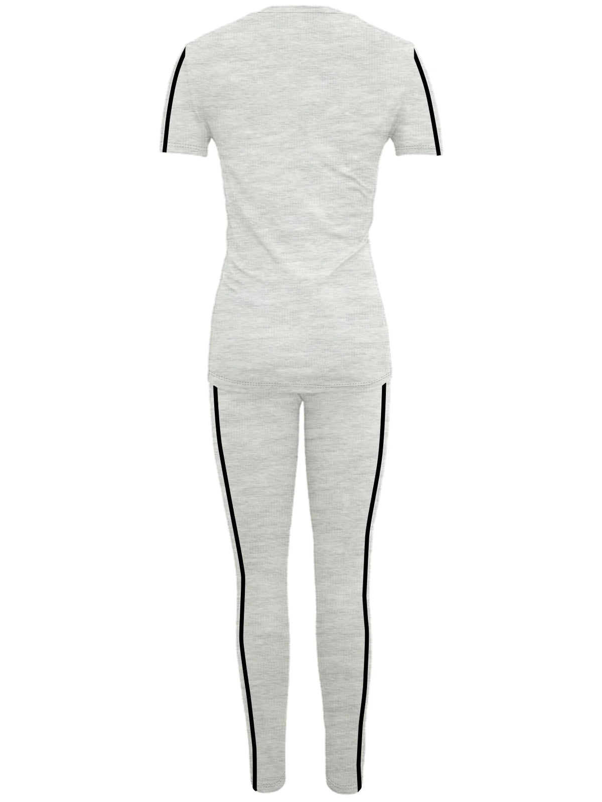 Side-Stripe Short-Sleeve Top & Pants Set