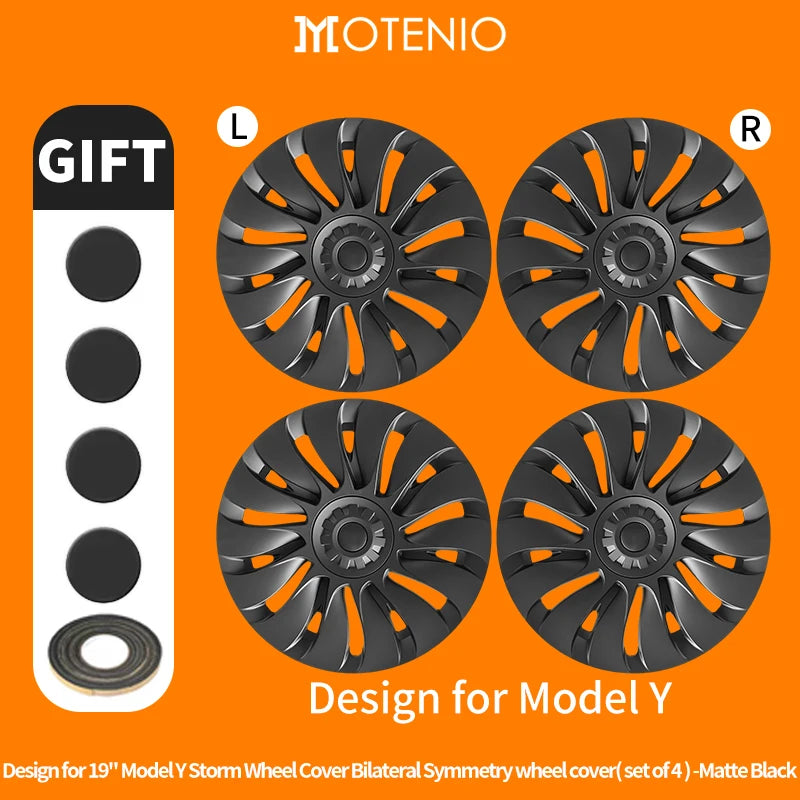MOTENIO 19-Inch Wheel Covers for Model Y – Set of 4